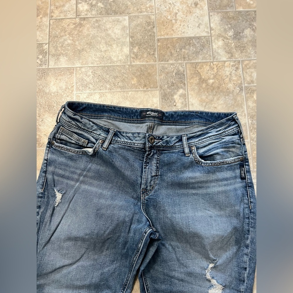 Women’s silver jeans Sam distressed 14/27 - Picture 5 of 10